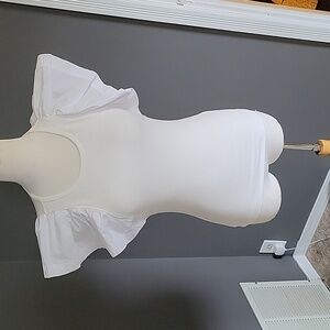 A.L.C. White Ruffle Sleeve Top